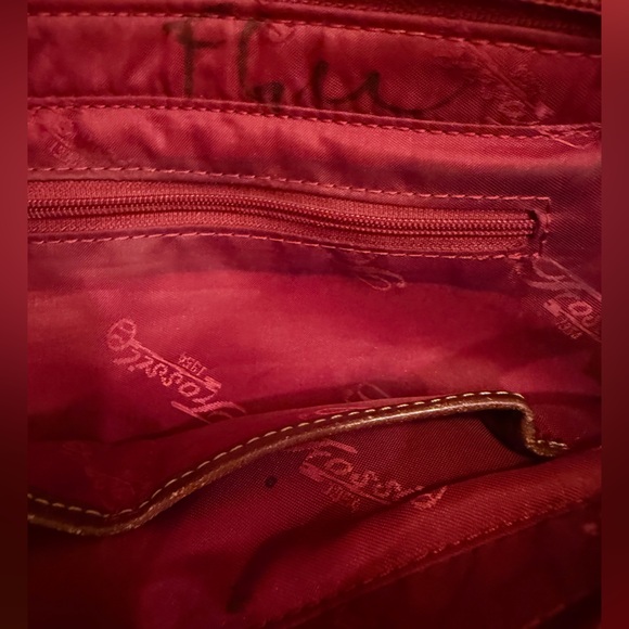 Fossil Vintage Red Leather Shoulder Bag - Picture 5 of 5